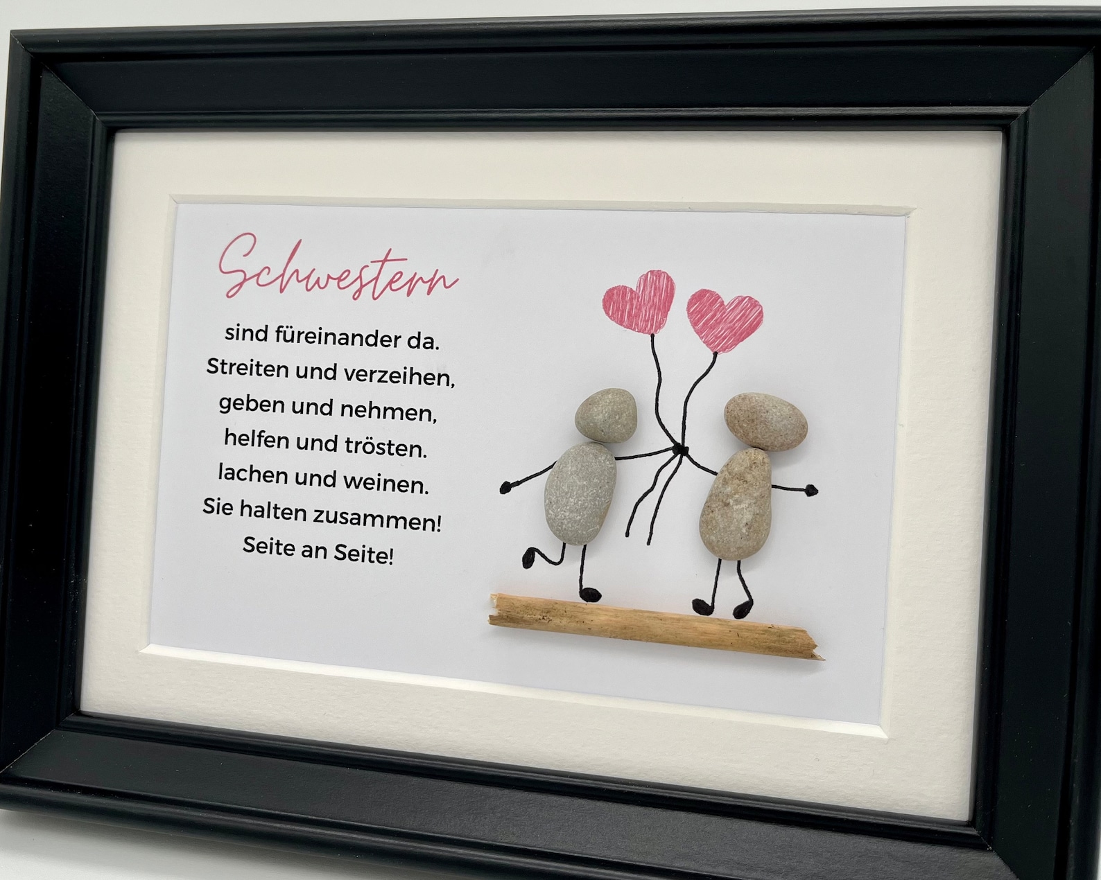 Steinbild Schwester Geschenk personalisiert beste Schwester