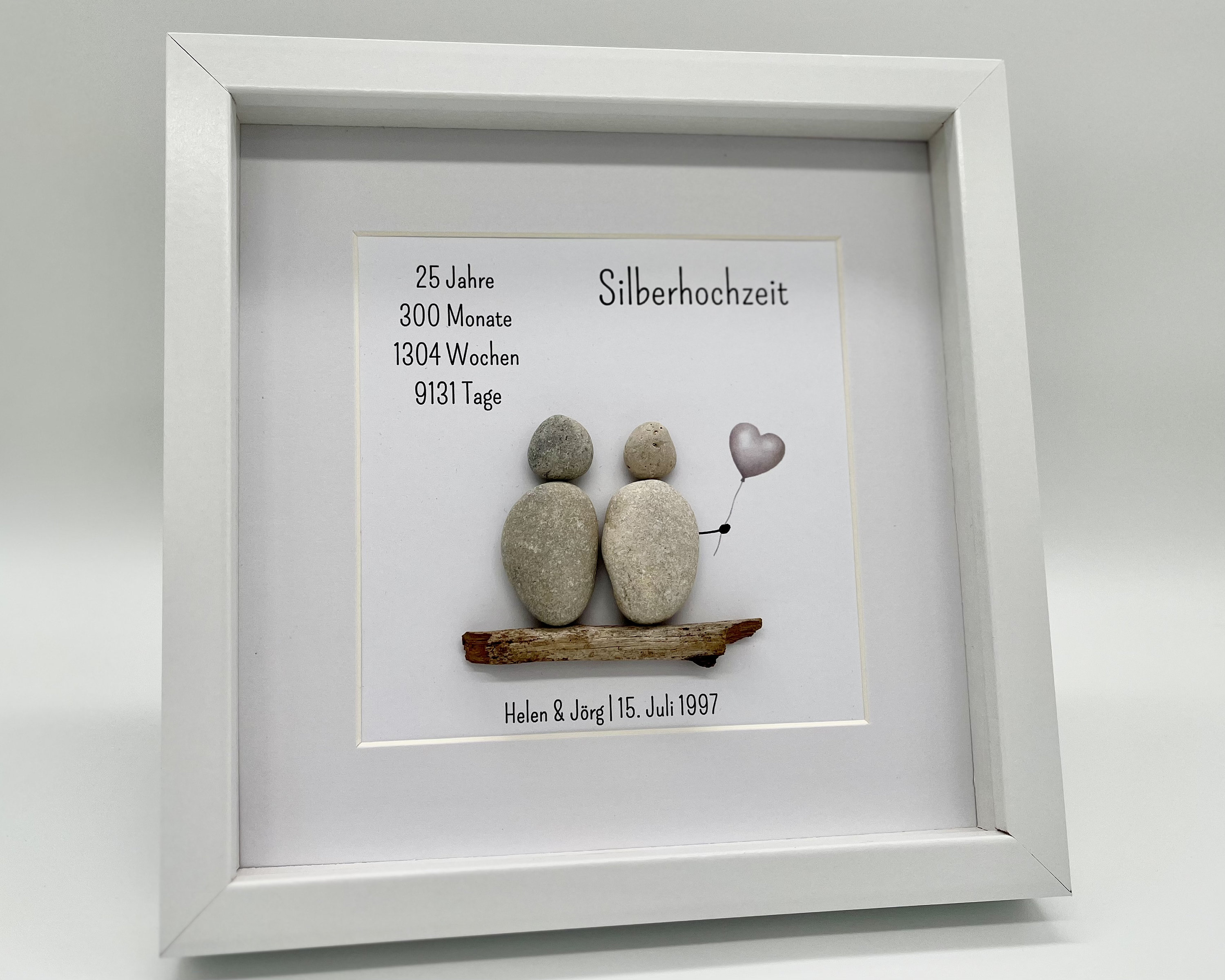 Sketche Zur Silberhochzeit Für 2 Personen Silberhochzeit Steinbild personalisiert Hochzeit Verlobung Geschenk