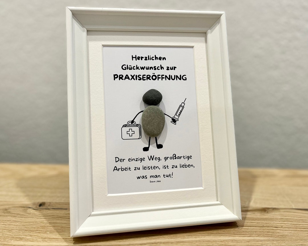 Praxiseröffnung Geschenk Steinbild Arzt Geschenkidee Arztpraxis