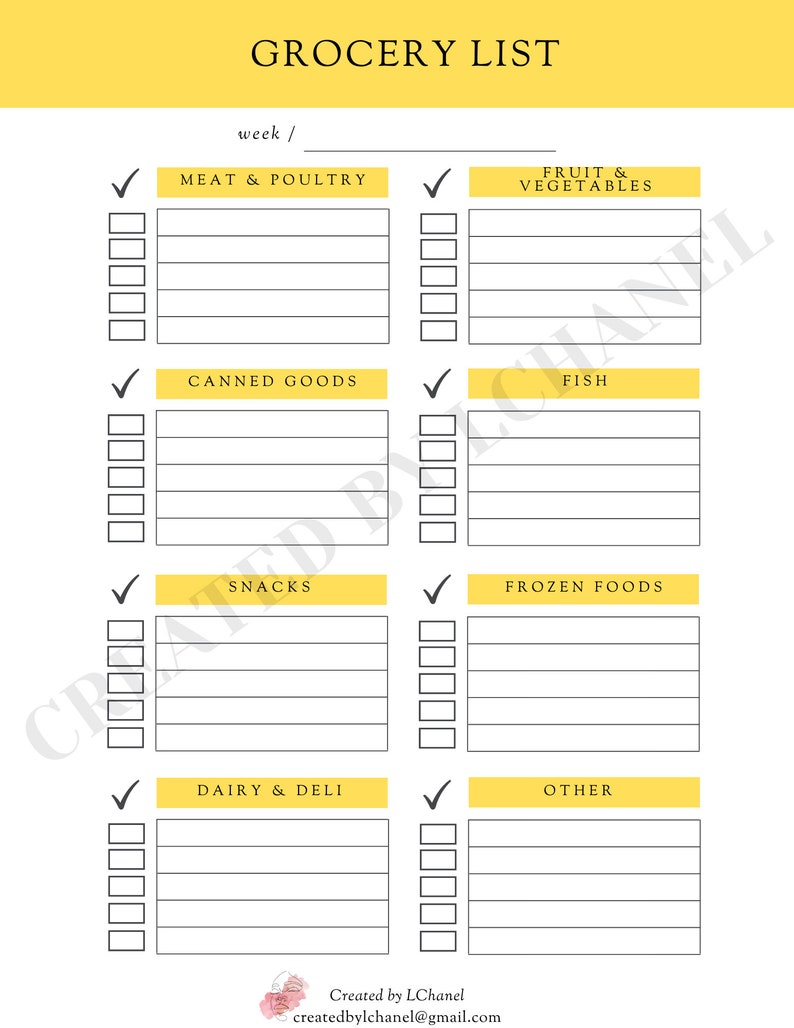 Printable Weekly Meal and Grocery Planner meal Prep, Snacks, Breakfast ...