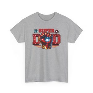 T-shirt à thème Iron Man Super Dad | T-shirt super-héros pour la fête des pères image 3