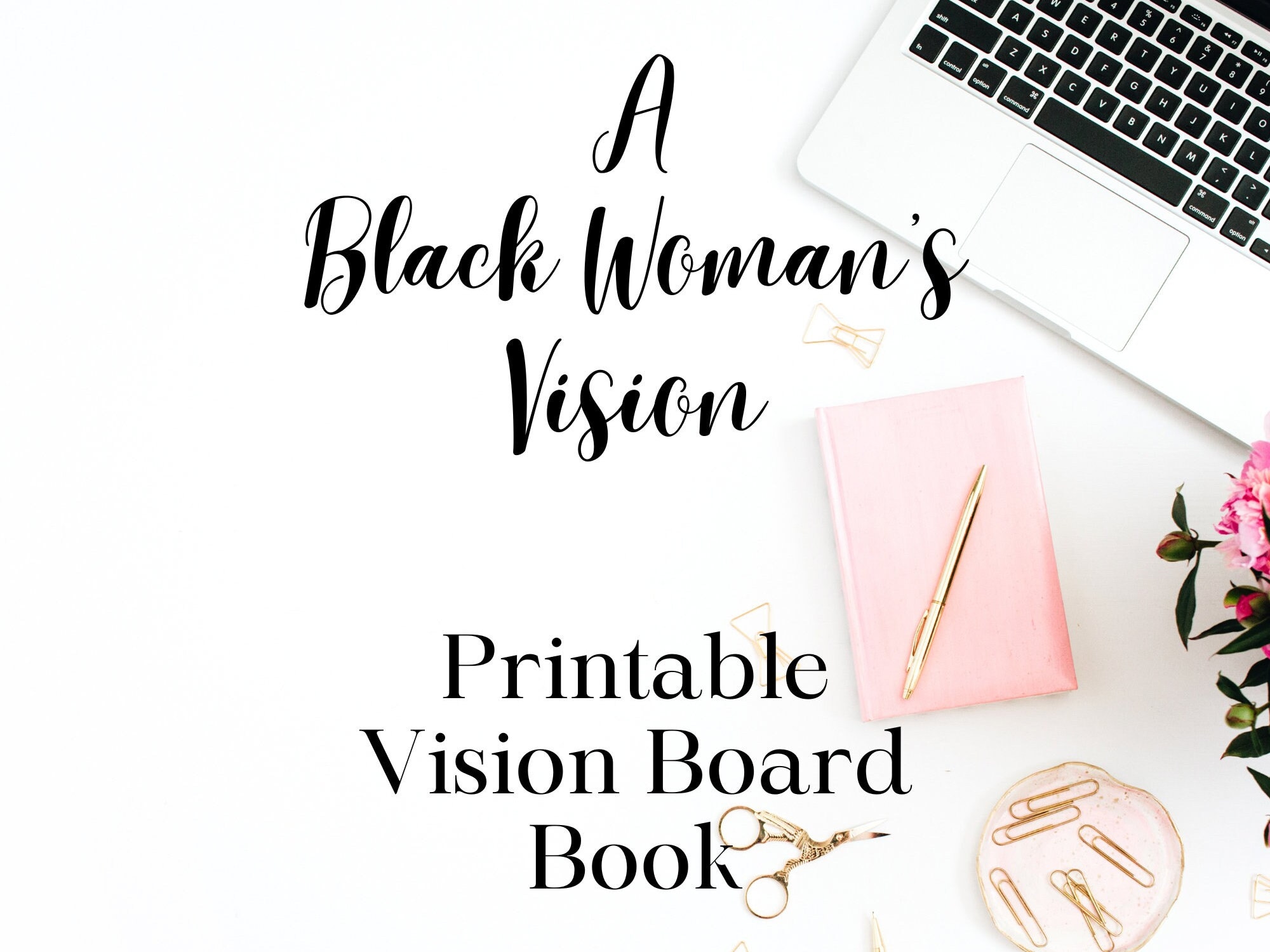 Black Woman's Vision Printable Vision Board Book 2024 Planner Budget  African American Women Digital 