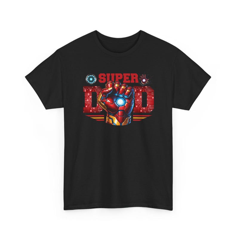 T-shirt à thème Iron Man Super Dad | T-shirt super-héros pour la fête des pères image 2