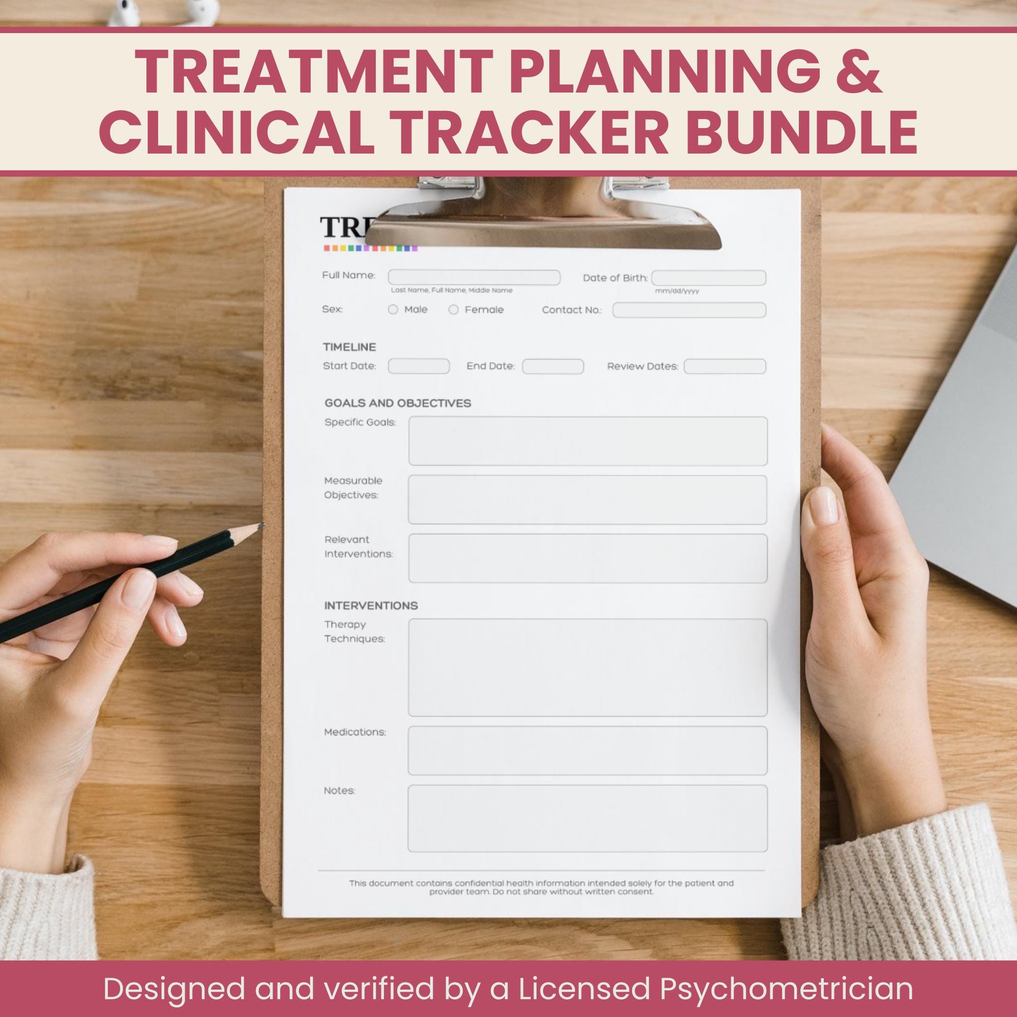 Therapy Treatment Plan & Clinical Tracker Bundle (fillable PDF) - Etsy