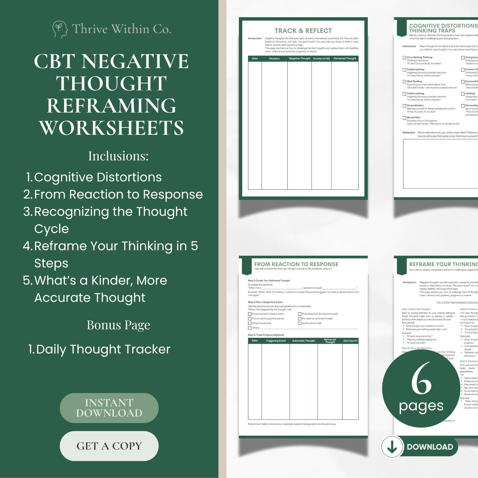 Cognitive restructuring: Reframing thoughts for adults.