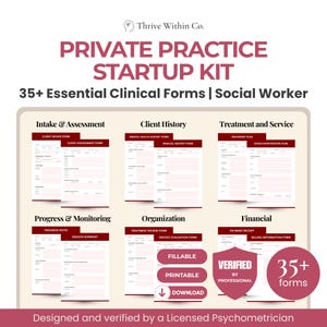Private Practice Startup Kit | 35+ Therapy Forms Bundle (Fillable PDF)