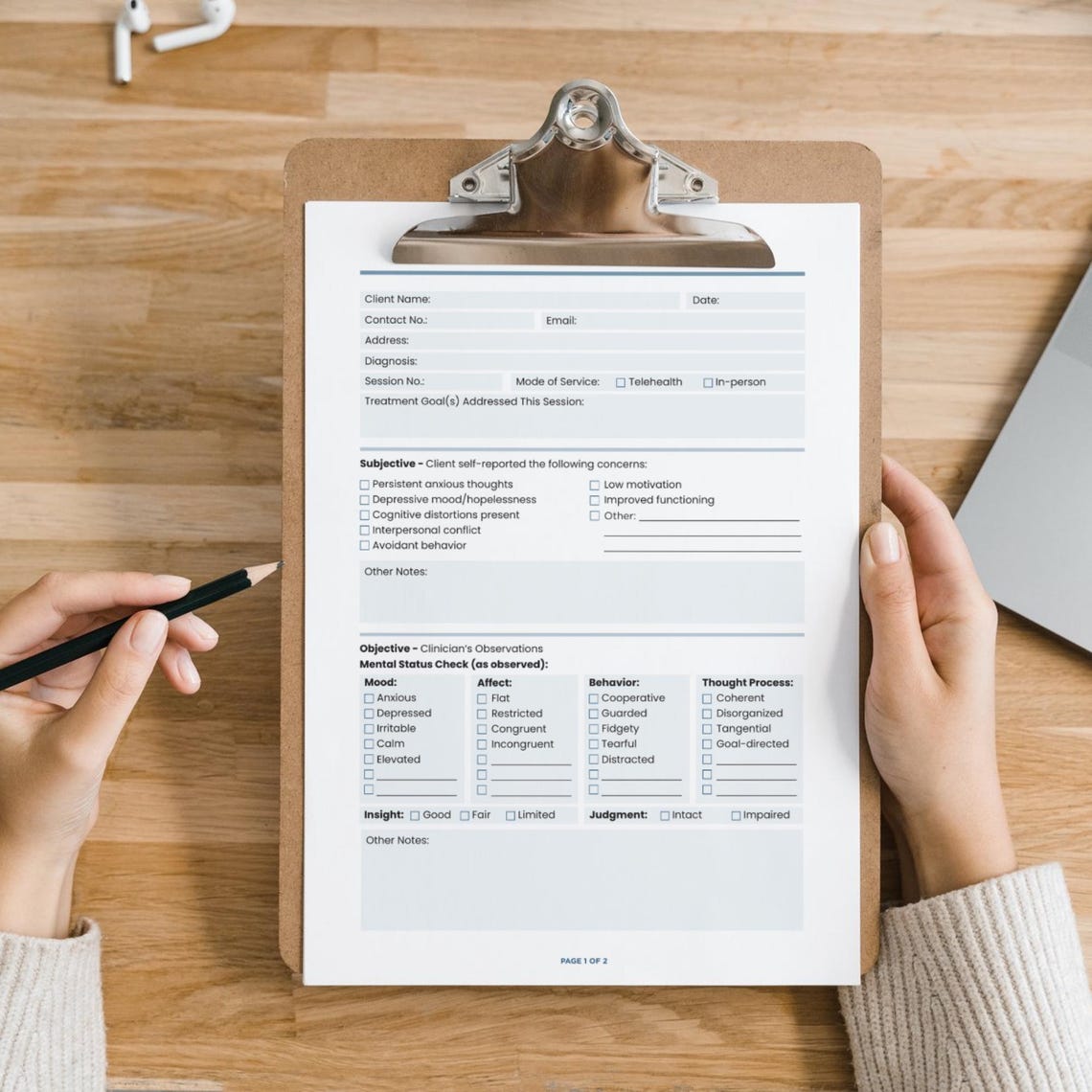 CBT Therapy Notes Template Bundle | Clinical Documentation (A4 ...