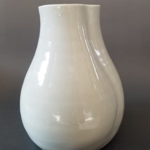 White Rosebud Form Vase, #6 size