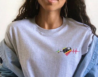 St Kitts Nevis Flag Shirt for Men & Women, Kittitian Independence Tees, St Kitts Heritage Gift, Caribbean Island Cruise Vacation TShirt