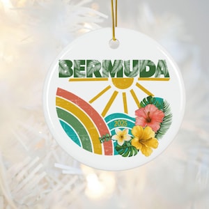 Bermuda Christmas Ornament, Bermuda Souvenir Gift, Cruise Memento, Caribbean Porcelain Xmas Ornament, Bermuda Island Holiday Decoration