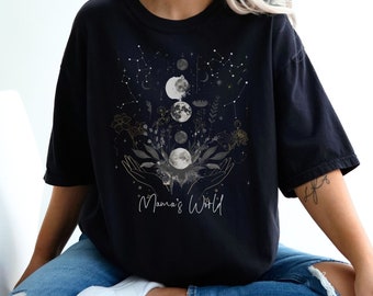 Custom Celestial Mama Shirt, Astrology Mom TShirt, Personalized Birth Month Flower Tee, Zodiac Sign Constellation T Shirt, Mothers Day Gift