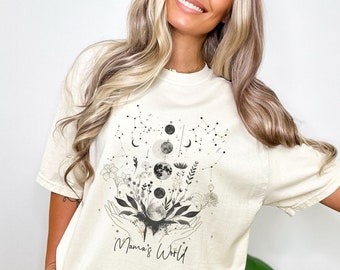 Custom Celestial Mama Shirt, Astrology Mom TShirt, Personalized Birth Month Flower Tee, Zodiac Sign Constellation T Shirt, Mothers Day Gift