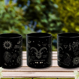 Capricorn Mug Zodiac Astrology Affirmation Cup Celestial Star Sign Birth Constellation Cute Birthday Gift for Sister Best Friend Daughter