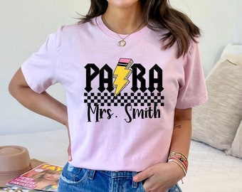 Personalized Paraprofessional Shirt, Para Tee, SPED Teacher Aide Gift, Custom Para T-Shirt,Cute Retro Para Team Outfit, Paraeducator Apparel