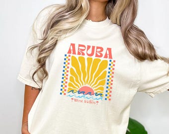 Camiseta de Aruba, camisetas para vacaciones familiares en Aruba, camiseta de crucero por el Caribe, viaje de chicas a Aruba, recuerdo de viaje de crucero por las Islas ABC, regalo para mamá en Aruba