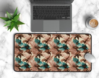 Shabby Chic Desk Mat, Floral Mousepad, Home Office Workspace Decor, Botanical Keyboard Deskmat, Flower Desk Mat,Cottagecore Gaming Mouse Pad