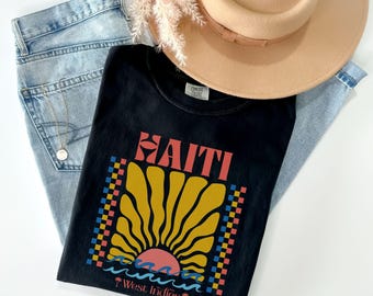 Haiti Shirt, Haiti Souvenir, Haitian Heritage TShirt, Haiti Caribbean Island T-Shirt, West Indian Mom Gift, Family Trip Memento, Travel Tee