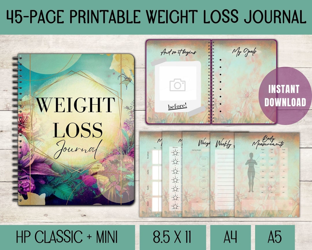 Weight Loss Tracker Planner Printable Weight Loss Chart Etsy