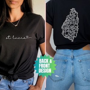 St Lucia Shirt, Made in St.Lucia, St. Lucia Heritage TShirt, Saint Lucian Caribbean Pride T-Shirt, Gift for West Indian, Family Cruise Trip