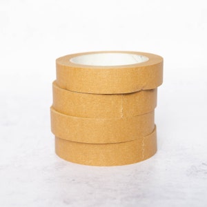 4 Pack Plain Eco-Friendly Packaging Tape | Brown Kraft Paper | 50m Long | Self Adhesive | Recyclable Box Sealing Tape | Kraft Tape