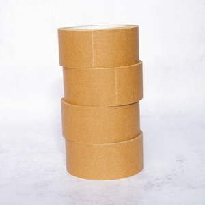 4 Pack Plain Eco-Friendly Packaging Tape | Brown Kraft Paper | 50m Long | Self Adhesive | Recyclable Box Sealing Tape | Kraft Tape