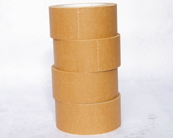 4-pack plain eco-friendly verpakkingstape | Bruin Kraftpapier | 50m lange | Zelfklevende | Recyclebare box sealing tape | Kraft Tape