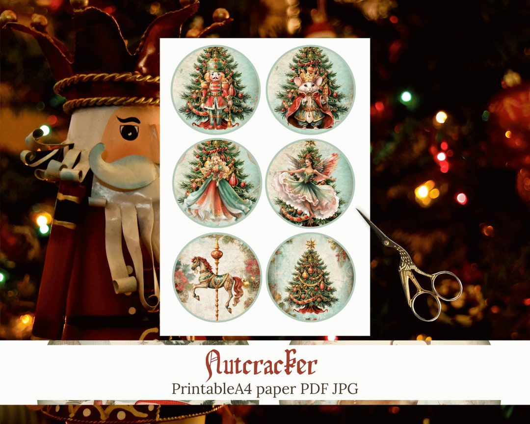 Nutcracker Printable A4 Sheet,vintage Christmas Style,digital PDF JPG ...