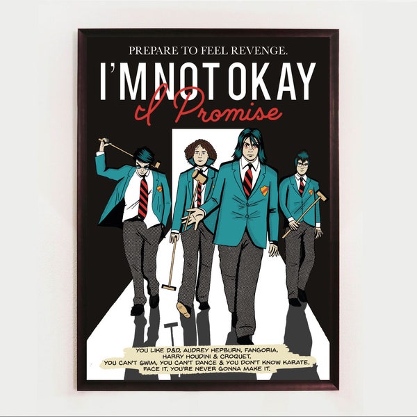 Not Okay Comic Book Poster My Chemical Romance Inspired