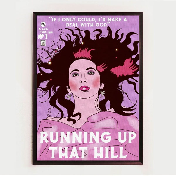 Running Up That Hill | Comic Book Poster Kate Bush Inspired