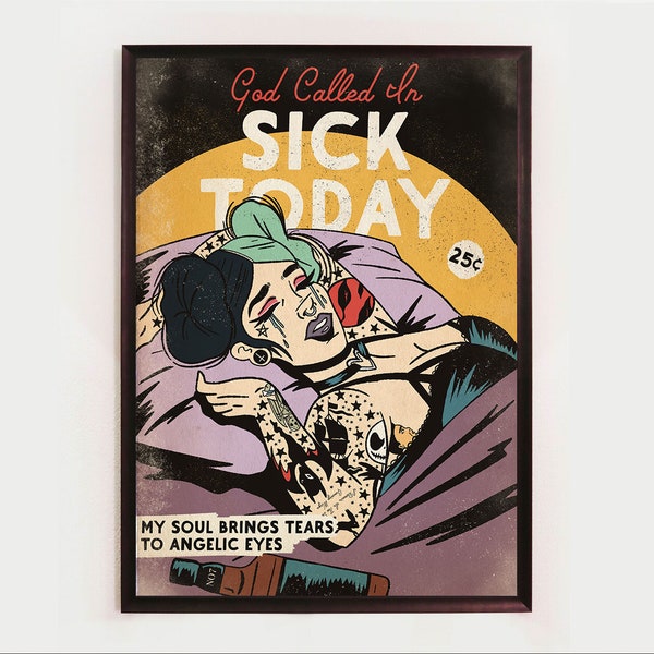 God Called In Sick Today | Comic Book Poster AFI Inspired