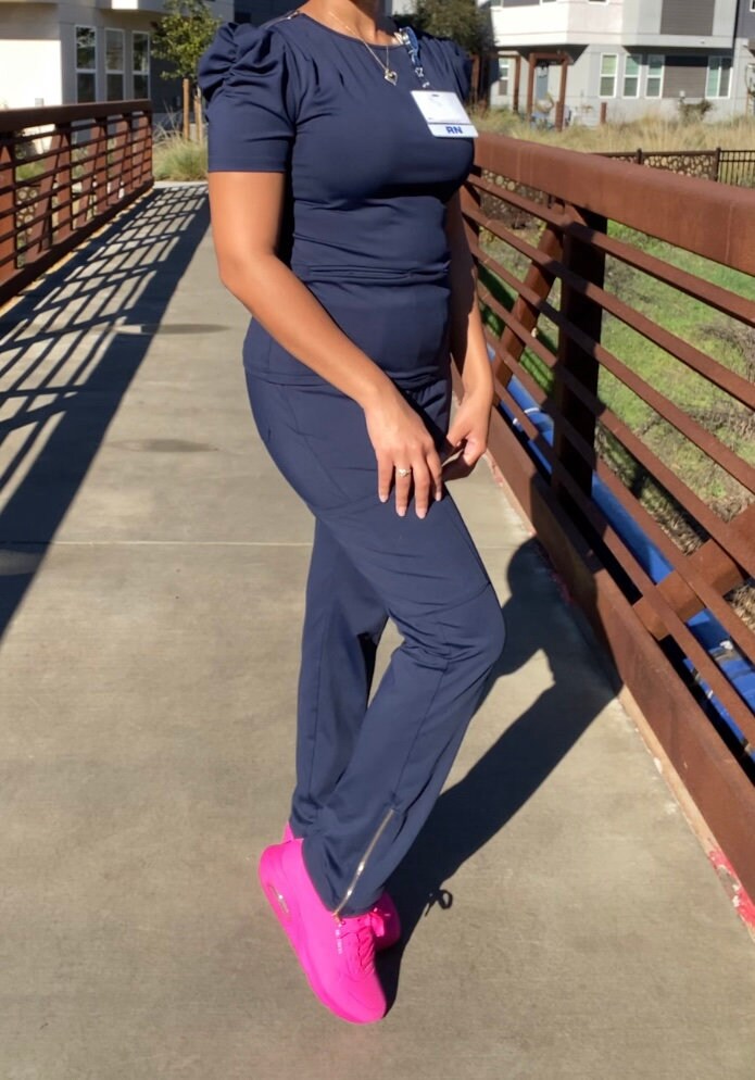 women's long sleeve scrub tops