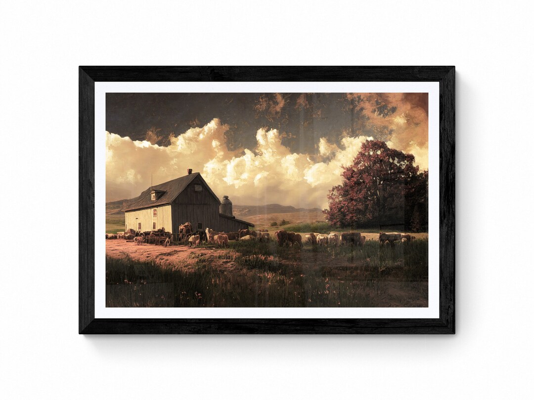 Farmhouse Rustic Prints Ai Generated Art Digital Print - Etsy