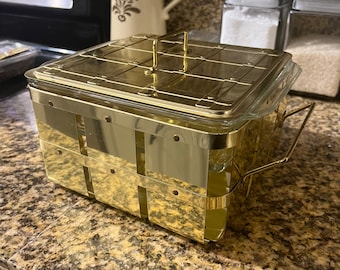 RARE! Brass Fire King Chafing Dish With Lid