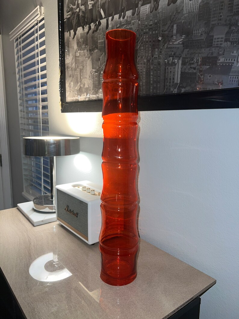 Vintage Blenko Bamboo Glass Vase 24, Rare Vase by Done Shepard