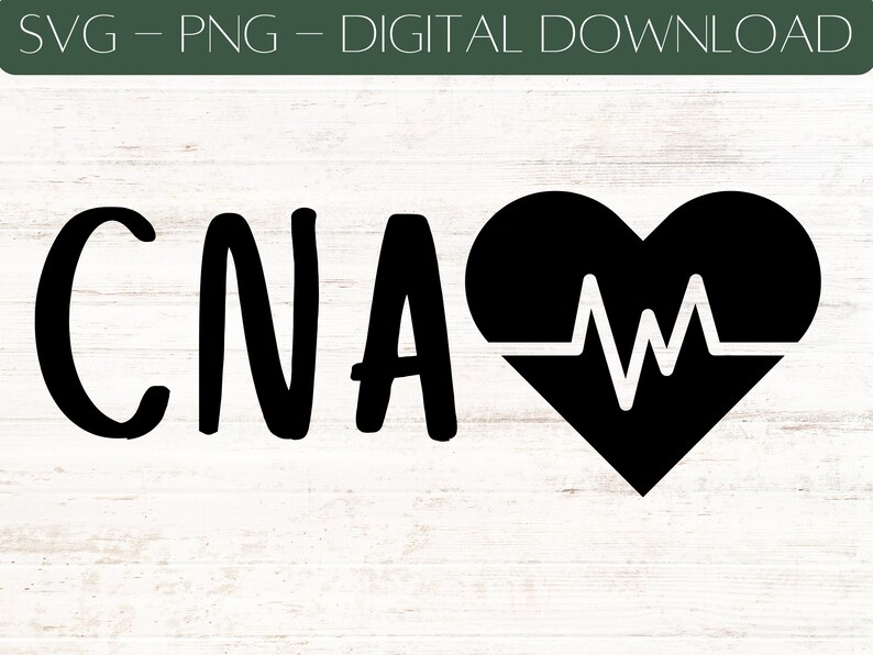 CNA ECG Heart Simple SVG png cut file vector for cricut, clip art, and gifts image 1