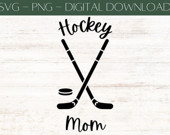 Hockey Mom Calligraphy SVG PNG cut file vector for cricut, clip art, and gifts