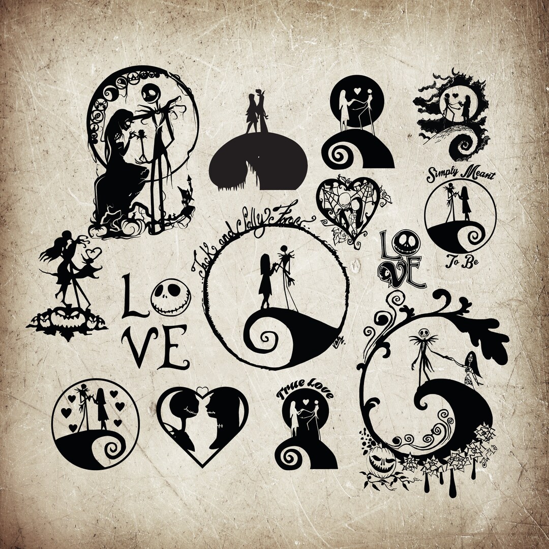 Nightmaree Bundle Svg Skelleton SVG Bundle Jack and Sally - Etsy