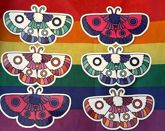 Prideful Moths Collection Vinyl Stickers
