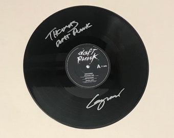 Daft Punk Autographed LP Vinyl Display Record