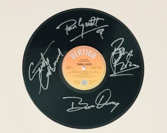 Thin Lizzy Autographed LP Vinyl Display Record