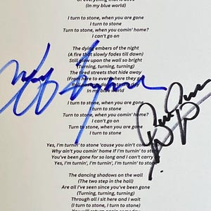 ELO Autograph Jeff Lynne and Bev Bevan On A4 Sheet Inc COA