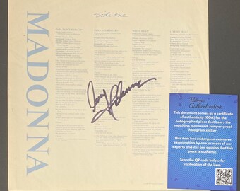 Madonna Autograph on LP Inner Sleeve Inc COA - Etsy
