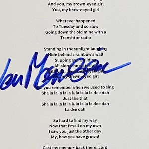 Van Morrison Autograph On A4 Lyric Sheet Inc COA