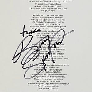 Bruce Springsteen Autograph On A4 Sheet Inc COA