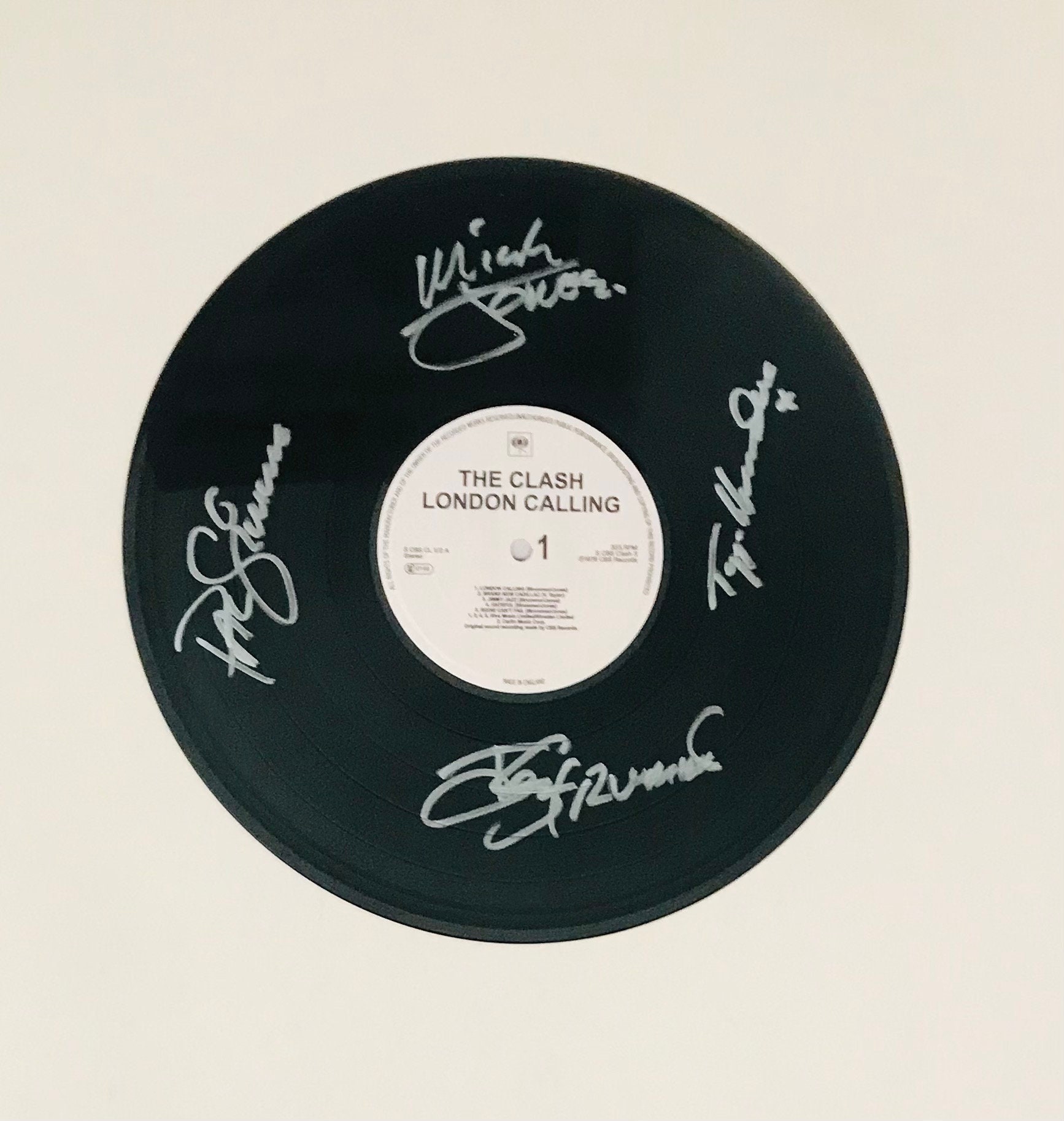 The Clash London Calling Autographed LP Vinyl Display Record