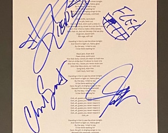 Red Hot Chili Peppers Autograph On A4 Sheet Inc COA