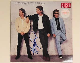Huey Lewis Signed LP Cover