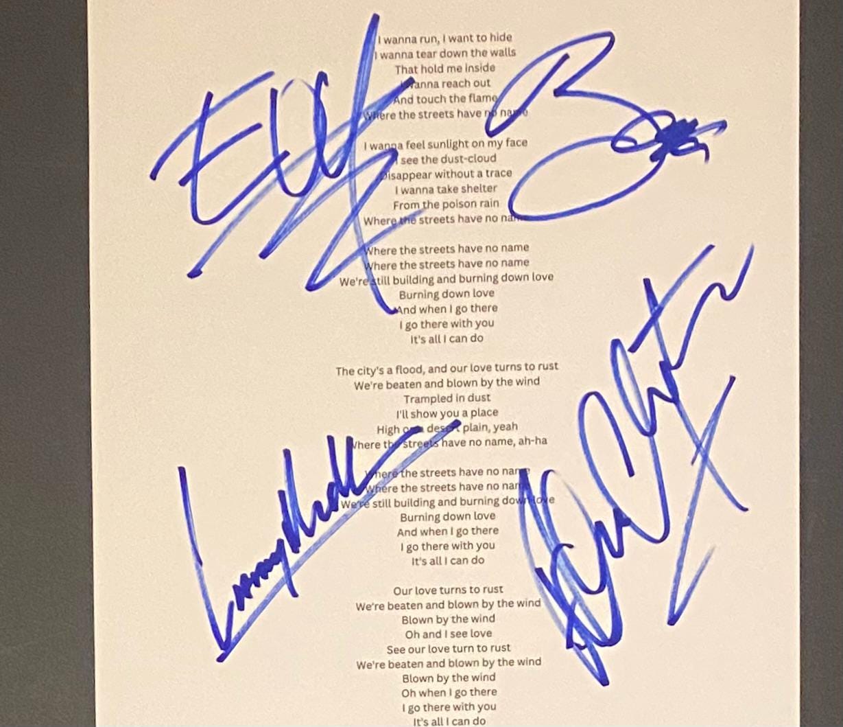 Bono U2 Autograph - Etsy