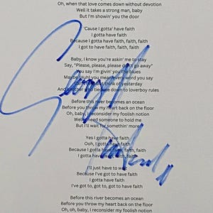 George Michael Autogramm Auf A4 Lyric Sheet incl COA
