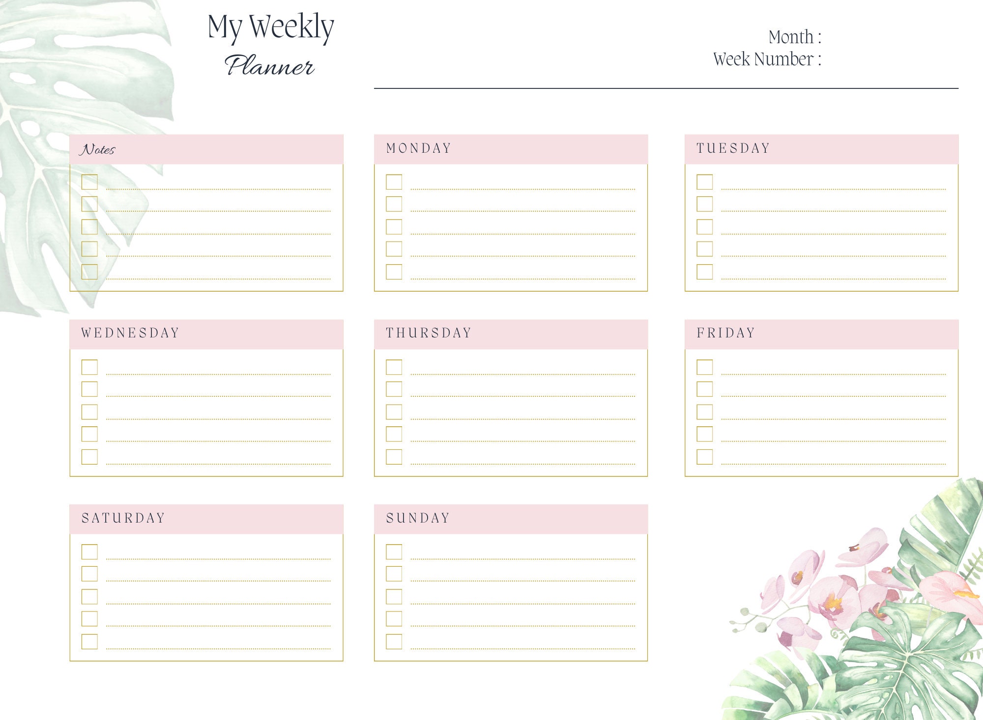 Weekly Planner Printable to Do List Desk Planner Work From Home ...